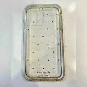 Kate Spade iPhone 7 or iPhone 8 Case/Clear w/faux diamonds/pearls